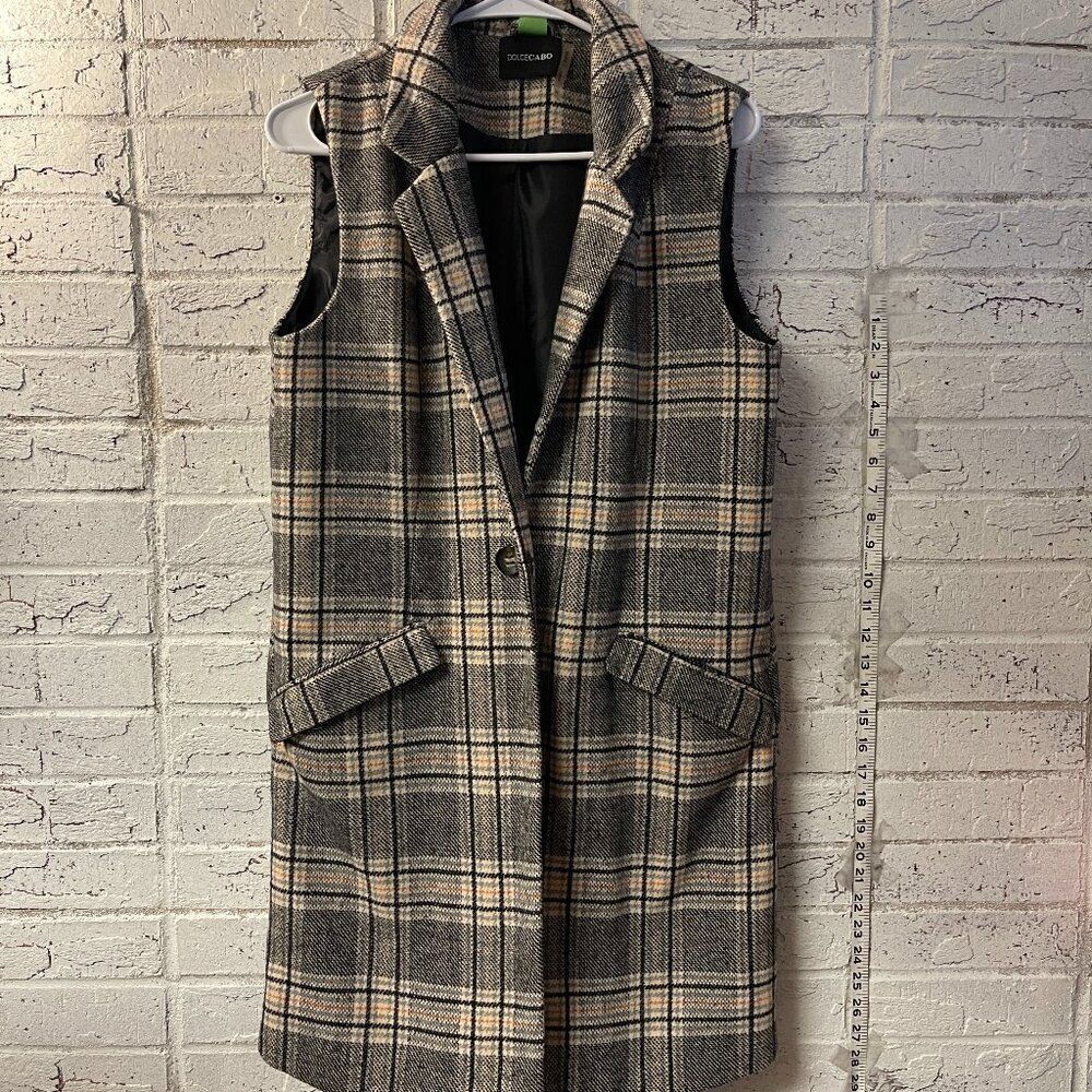 Dolcecabo Academia Tweed Button Up Vest Medium